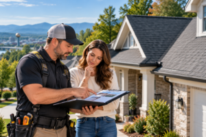 Licensed roofing contractor inspecting a roof in Knoxville