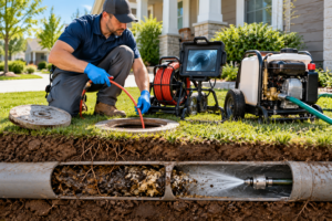 Sewer cleaning service preventing drain pipe problems